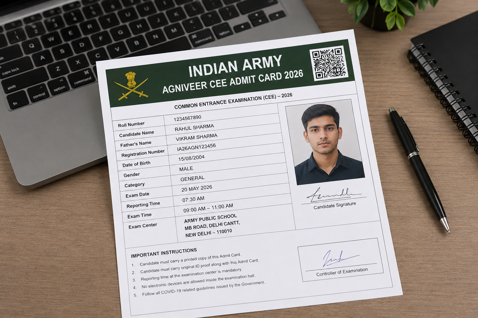 Indian Army Agniveer CEE Admit Card
